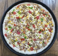 پیتزا گوشت و قارچ دونفره