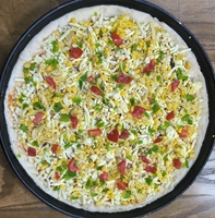 پیتزا مرغ و قارچ متوسط